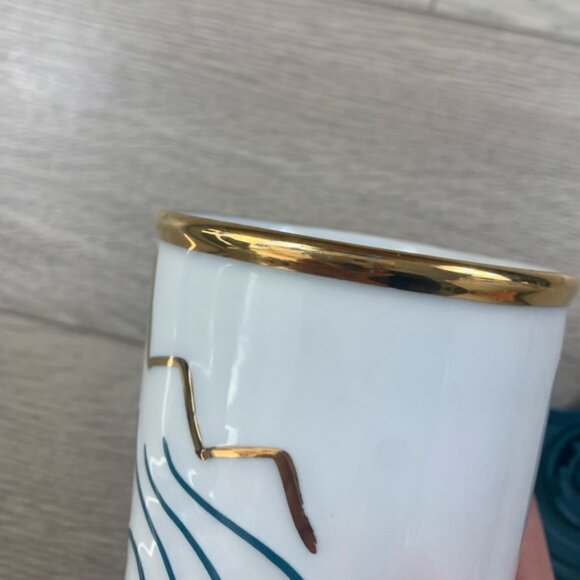 Starbucks 2017 Anniversary Crown Siren Mermaid White Tumbler Traveler Mug 10 Oz - Picture 8 of 9